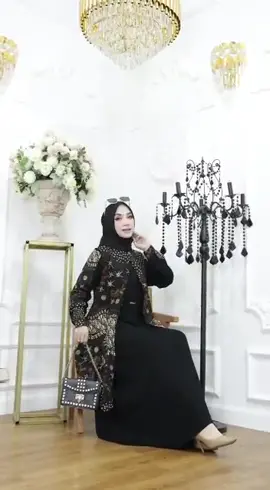 Ready Gamis Batik Kombinasi Polosan Cocok Buat Acara Resmi#fyp #gamis #gamissyari 