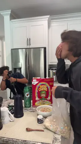There are two much .#friend #eating #funny#cereal .