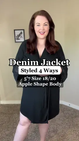 4 ways to style this @Walmart denim jacket! Only $24.98! Which way was your favorite? 1, 2, 3, or 4?? #walmart #walmartfashion #walmartfinds #denimjacket #denimjacketstyle #plussizeoutfitideas #styled3ways #styled4ways #plussizefashionblogger #size18 #size20 #appleshapebody 