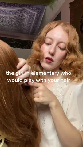 she’ll stop if you turn around 😭  #hairplayasmr 