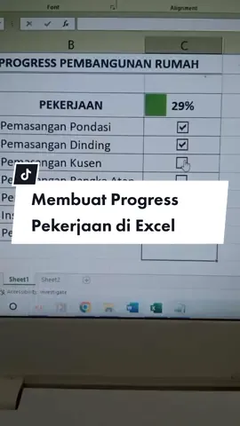 Cara Membuat Progres Pekerjaan di Excel #exceltips #excel #pusat_caracara #belajarkomputer #tutorialkomputer 