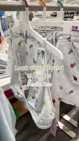 Look what I found at Target! Denim crop top and shorts sets! Would you wear it?? #runtotarget #newattarget #wildfablebytarget #wildfabletarget #targetfinds #targetshopping 