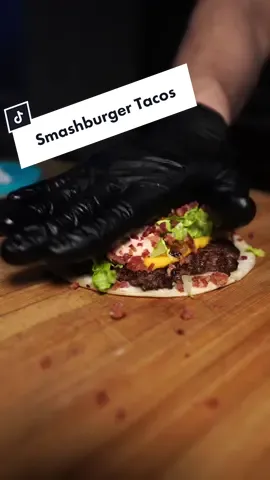 SMASHBURGER TACOS!🌮🍔 It’s the perfect fusion of two worlds - burgers and tacos - combined with a delicious burger sauce. Follow the recipe below and tag a friend who’d love to try these out! Once I saw my buddy @chilesandsmoke make these, I knew I had to try it. Burger Ingredients: 🌮 Tortillas 🥩 @goodranchers Beef 🧀 American Cheese 🧅 Carmalized Onions 🥬 Lettuce 🥓 Bacon 🍔💦 Burger Sauce   Sauce Recipe:  🥄 1/2 cup mayonnaise  🍅 3 tablespoons ketchup  🥒 2 tablespoons sweet pickle relish  🍬 1 1/2 teaspoons sugar  🍶 1 1/2 teaspoons distilled white vinegar   Here’s how to make them in just 3 simple steps: 	1.	Heat a griddle over medium-high heat and divide the beef into 4 portions. Season with salt and pepper and cook for 2 minutes. 	2.	Place a tortilla on top of each beef portion and press down to flatten the beef. Cook for another 2-3 minutes, then top with cheese, lettuce, onions, bacon bits, and your favorite sauce. 	3.	Fold each tortilla in half like a taco and serve immediately. Trust us, your taste buds will thank you! 🔥👌 #SmashburgerTacos #EasyRecipe #TacoLove #Foodie