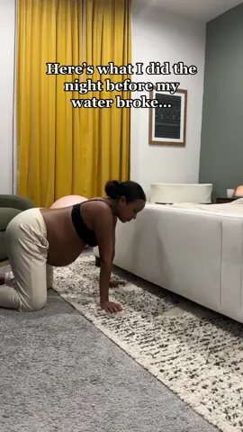 Water broke the next day… So if you’re baby is overdue definitely give this a try!  Tag and share with a pregnant mama 🤰🏽✨ #expectingmom #babyontheway #pregnantlife #pregnancyjourney #40weekspregnant #thirdtrimester #41weekspregnant #laboranddelivery #pregnancyexercise #birthpreparation #birthprep #birthballexercises #laborsupport #homebirthmama #pregnancytips #birthpartner #homebirthing 