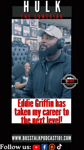 Hulk the Comedian speaks on the effects Eddie Griffin has on his life. He has taken his career to the next level, and the amount of gratitude he has for him is unmatched. Subscribe 🔔 to our YouTube channel  Full-length interviews can be found on our Patreon channel & on our YouTubemembership! #BossTalk101 #podcast #nbayoungboy #standupcomedian #military #bodyguard #mzjamaica #eceo #kountrywayne #fyp #hulkthecomedian #moneybaggyo #blacyoungsta #eddiegriffin #comedian #comedy #laughoutloud 