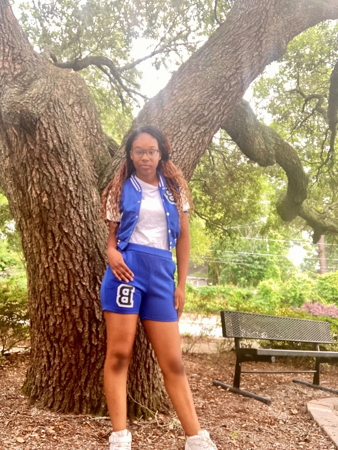 Check out my outfit at @Pretty Girl Budget LLC #fyp #funny #trending #outfit #cute #highschool #baseballoutfit #girls #women #men #simp #blue #newhairstyle #blackgirls #order #influencer #brandambassador #college #affordablefashion 