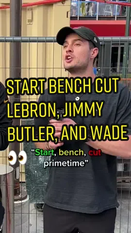 Asking Heat fans to start, bench, cut Jimmy Butler, D-Wade, and Lebron 👀 What would you pick? #FOTS #miami #miamiheat #jimmybutler #lebronjames #dwaynewade 