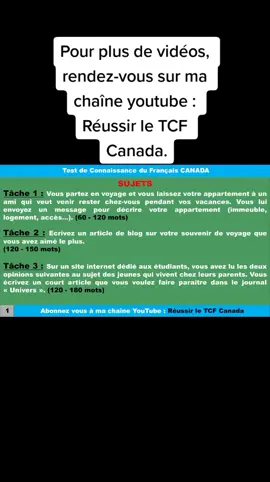 TCF Canada : Correction de l'épreuve d'expression écrite.#tcf #canada #canada_life🇨🇦 #immigration #toronto #montreal @Camelia❤️ @noelgoescrazy 