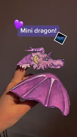 I made a mini dragon! #paperdragon #paperdragonpuppet #minipaperdragon #galaxydragon