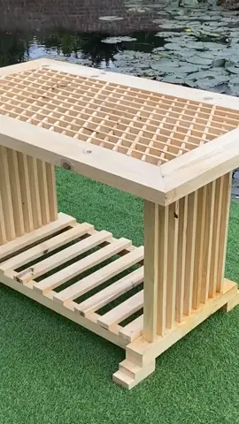 A Table With Perfectly Criss-Cross Wooden Strips Part 2 #woodworking #woodwork #maker #joinery #wood #tools #bois #madera #holz #woodworker