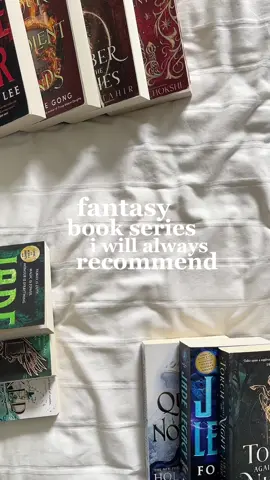 more of my favourite fantasy series <3 #BookTok #fantasybooks #fantasybooktok #fantasyrecs #highfantasy #fantasyseries #bookrecs #bookrecommendations #fantasybook #books #anemberintheashes #jadecity #thegildedwolves #thefolkoftheair #thecruelprince #sixofcrows #grishaverse #thesevioletdelights #foulladyfortune #foryoupage #foryou #fyp #caitsbookstacks fantasy book series i will always recommend
