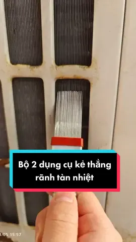 Lược nhựa + lược sắt giúp kẻ thẳng lại bộ phận tản nhiệt chỉ 2 bát phở ạ.#điềuhoà #điệnlạnh #điềuhoàcôngnghiệp 