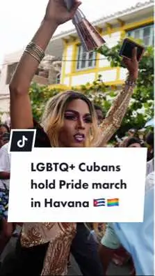 Around 200 LGBTQ+ Cubans and allies marched in Havana on Saturday to protest against homophobia and transphobia, and to celebrate the legalisation of same-sex marriage, which was approved in the country last year. #cuba #lgbtnews #lgbtqrights 