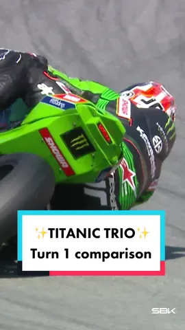 We can definitely say that this is a TITANIC Turn 1️⃣ comparison 😏 Will we see them together on the podium in Misano? 🤔🇮🇹 #WorldSBK #motorcycle #Motorsport #racing 