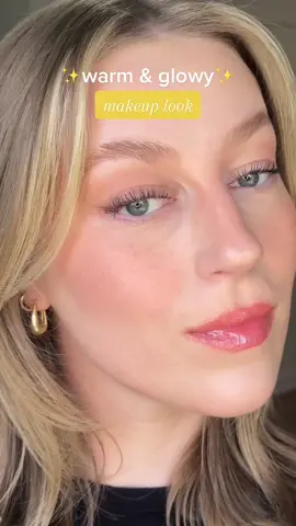 Quick & easy tutorial for this fresh, warm toned, glowy makeup look ✨🧡🌞  @elfcosmetics  Halo Glow Liquid Filter, Peach Color Corrector, & Hydrating Camo Concealer  @COVERGIRL  Clean Fresh Skin Milk, Pressed Powder, & LashBlast Mascara @Rare Beauty  Bronzer Stick in Happy Sol & Liquid Blush in Joy @Tower 28 Beauty  OneLiner in Draw Me @japonesque  & @realtechniques  tools #summermakeup #summermakeuplook #warmmakeup #naturalmakeuptutorial #easymakeuptutorial #rarebeautymakeup 