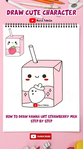 CARA MENGGAMBAR SUSU UHT STRAWBERRY #temangambar #menggambar #mewarnai #caramudahmenggambar #menggambarmudah #gambarviral #gambarlucu #gambarmudah #gambarmudahuntukanak #kawaiidrawing #cutedrawing 
