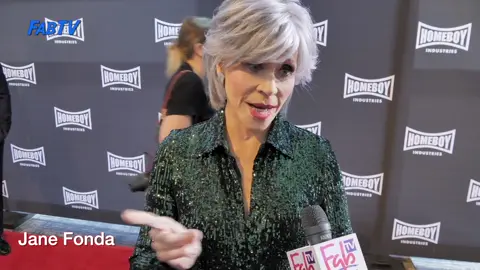Jane Fonda Really Cares About Homeboy Industries! #janefonda #homeboyindustries #homeboy #fabtv #redcarpet #interview
