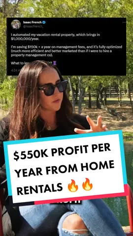 Here’s how Isaac French makes $550k profit (per year) from his vacation home rentals. And he automated the entire thing... Oh and follow @liveoaklake this place is a dream. #vacation #vacationhomes #vacationhomerental #homerentals  #texasgetaways #lakecabin #containerpools #cabincrew 