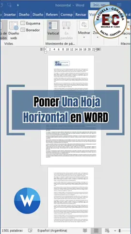 Hoja en horizontal.  #enseñar #escuelacordoba7034 #clases #escuelacordoba #parati #fyp #clasesvirtuales #tutorial #ver #ayudadocente #ayudadocente #informatica📱💻🖱 #salta #7034 #informatica #word #microsoft #tipword 