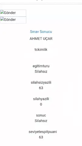 Özel Güvenlik Sınavını 63 Puanla. Kazandım. Arkadaşlar 