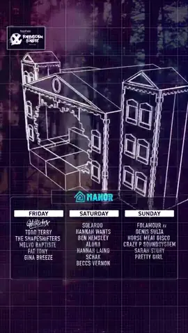 Welcome to the MANOR 🏚️ The dilapidated house hidden in the woods plays host to the disco vibes Friday and Sunday with @Glitterbox Ibiza and Forbidden firsts with @folamour and @Denis Sulta 🪩  Saturday sees @Solardo, @hannah_wants, @Ben Hemsley take us on a deeper journey into house music, supported by @Hannah Laing and our Mixmag Lab hero @Schak_ 🫡 #forbiddenforest #ukfestival #dj #ff23 #festivalseason #fyp 