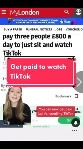A company is looking to pay three people £800 a day just to sit and watch TikTok! 📲 #fyp #tiktok #jobs 