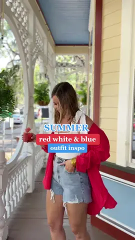 A few red white and blue looks for Memorial Day weekend + outfits you can wear all summer long! #Summer #memorialdayweekend #summerlooks #summeroutfits #summerstyle #redwhiteandblue 