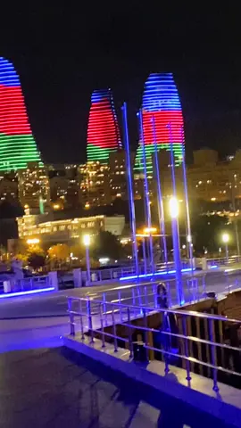 🇦🇿🇦🇿 #baku #night #flag #azerbaijan #yaxta #view #fyp #menzere 