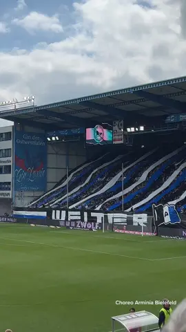 Choreo der Arminia Bielefeld Fans ⚫️⚪️🔵 vor dem Heimspiel gegen Paderborn. #arminiabielefeld #choreo #ultras #fans #fussball #bundesliga 