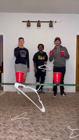 Trio trickshots are so difficult!! #trickshot #trickshots @Ben Fjeld 