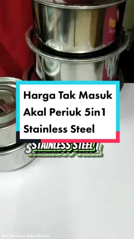 Dapat 5 Periuk yang pelbagai saiz dengan satu harga rahmah Rm28 je. Material Stainless Steel Tahan lama. Sesuai utk memasak atau kenduri, open house. #periukstainlesssteel  #periuk5in1murah  #periuk5beradik  #periuk5in1  #stockpot  #periukmurah #periukkenduri  #fyp #fypdongggggggg 