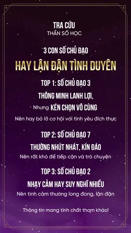 Số chủ đạo hay lận đận tình duyên #tracuuthansohoc #fyp #LearnOnTikTok #TikTokPromote #trending #xuhuong #thansohoc 