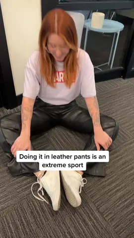 My girl flexin on those babies on this trend #flexible #phillytok #leatherpants 