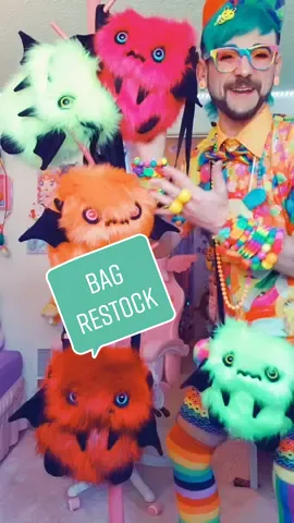 Replying to @shannalindsey Floof Monster Friend Bags are back! Designed by me to hold my wallet after spine surgery. Thank you so much for the love and support ❤ #harajukufashion #jfashion #kawaiifashion #kawaii #goth #altfashion 