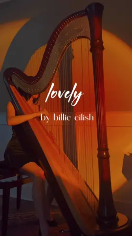 lovely- Billie Eilish 🌅🎶 • • • #harp #harpist #harpcover #aesthetic #billieeilish #billieeilishcover #lovely #fyp  #harpmusic 
