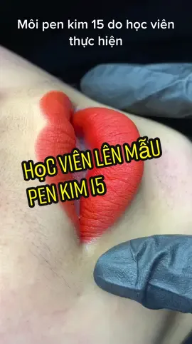 Một chiếc môi Pen nhiều kim do học viên thực hiện #penlisp #boldlips #moibongdam #hocvienlenmau 