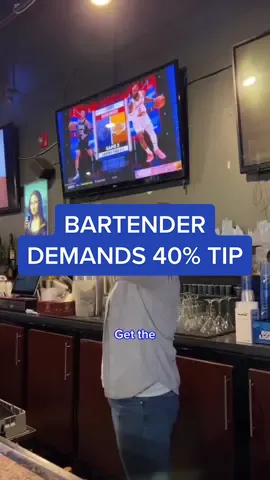 Is 40% TOO MUCH!?? #fyp #bartender #tip #customerservice #lateshift #shocking 