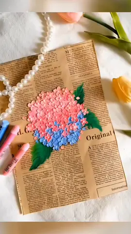 Bumping into a summer fantasy - Two color Hydrangea.#DIY #fyp #draw #tutorial #tiktok #flower #popular #handmade 