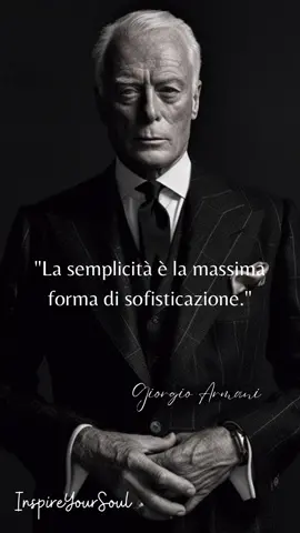 Esplora il mondo dello stile e della moda con le citazioni iconiche di Giorgio Armani! ✨👔 Lasciati ispirare dalle parole di uno dei più grandi designer del nostro tempo e scopri il suo punto di vista unico sulla bellezza, l'eleganza e la creatività nel mondo dell'abbigliamento. Preparati a immergerti nel lusso senza tempo delle creazioni di Armani e a scoprire come lo stile possa trasformare la nostra immagine e la nostra sicurezza. Non perdere l'opportunità di arricchire il tuo stile con saggezza e stile di Giorgio Armani! 💼💫 #GiorgioArmani #QuotesByArmani #FashionQuotes #StyleInspiration #Elegance #Creativity #LuxuryFashion #FashionWisdom #ItalianDesigner #TimelessStyle #GiorgioArmani #QuotesByArmani #FashionQuotes #StyleInspiration #Elegance #Creativity #LuxuryFashion #FashionWisdom #ItalianDesigner #TimelessStyle