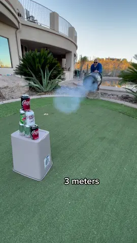 Trsting range of Air Vortex Cannon #physics #experiment #howto #science #homemade 
