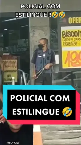 polícial com estilingue !!!🤣🤣
