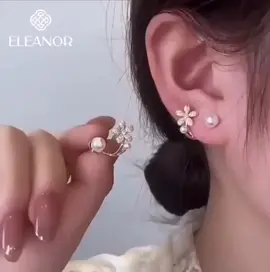 Bông tai nữ chuôi bạc 925 Eleanor Accessories hình bông hoa đính đá viền cong phụ kiện trang sức dễ thương 4012##xuhuong##fyp##meovat##quanao##giaitri