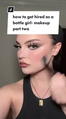 Replying to @sunsetcrowd_ part two of the makeup look youll wanna do to get hired at a club! Comment for part 3 and ill show the hair and outfit to wear for headshots/castings/job searches #bottlegirl #makeuptutorial #clubmakeup 