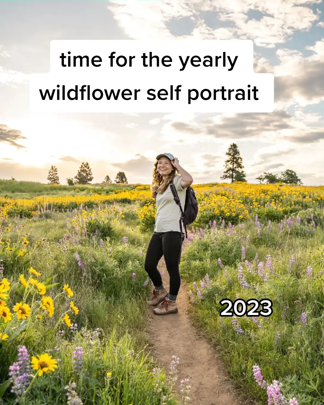 highly recommend repeating a type of photo each year to track your photography style! #wildflower #womenphotographer #springhiking #oregonisbeautiful #springhiking #hikersoftiktok #photographyideas 