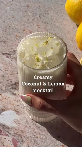Embracing the creamy delight of this Coconut Lemon Mocktail, elevated with @Vital Proteins Lemon Collagen Peptides for an added lemony boost of flavor and collagen peptides. A tantalizing blend of coconut and zesty lemon that’ll transport you to paradise. Cheers to refreshing flavors and a radiant glow from within! 🍹💛 #CoconutLemonMocktail #VitalProteins #SipIntoWellness #vitalpartner #creamylemonade  1/2 cup coconut milk .75 oz fresh lemon juice 4 tbsp Vital Proteins Lemon Collagen Peptides 1 tbsp maple syrup Lemon zest Combine coconut milk, lemon juice, collagen peptides, and maple syrup and blend until smooth. Pour mixture over ice and garnish with lemon zest.  