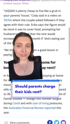 Should they be charging rent? #rent #rentfree #parenting #parentsoftiktok #yahooaustralia 