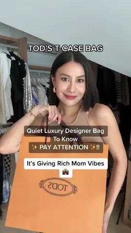 THE RICH MOM BAG that you should invest in!! TOD’S T CASE BAG?? 😛 thoughts? #tods #todsss23 #luxurybag #designerbag #richmom #quietluxury #sgfashion #SelfCare 
