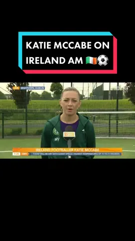 Great to have Ireland captain Katie McCabe on Ireland AM this morning! ☘️ Katie was on to chat: ▪️ World Cup this summer ▪️ The WSL season ▪️ Growth of women's football ▪️ Cadbury's Supporter & A Half campaign ▪️ The Women's team playing at the Aviva #COYGIG #KatieMcCabe #WSL #Arsenal #arsenalwfc #Ireland #FIFAWWC 