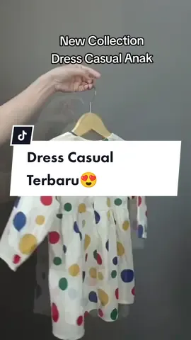 NEW COLLECTION🥳 Dress casual terbaru ready size usia 1 tahun - 5 tahun bun. Model simple dengan motif polkadot. Cek di keranjang kuning yuk😍 #dresscasualanakimport #dressanakimport #dresscasualanak #outfitanakcewek #minidressoutfit 