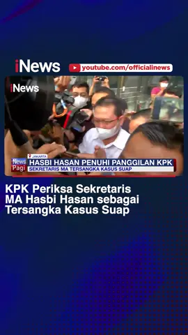 Sekretaris MA Hasbi Hasan dan mantan Komisaris BUMN Dadan Tri Yudianto belum ditahan oleh KPK  keduanya selesai diperiksa 7 jam dengan status sebagai tersangka.  #iNews #KPK #BUMN #korupsi #suap #Indonesia #HasbiHasan #MA #Suappengurusperkara